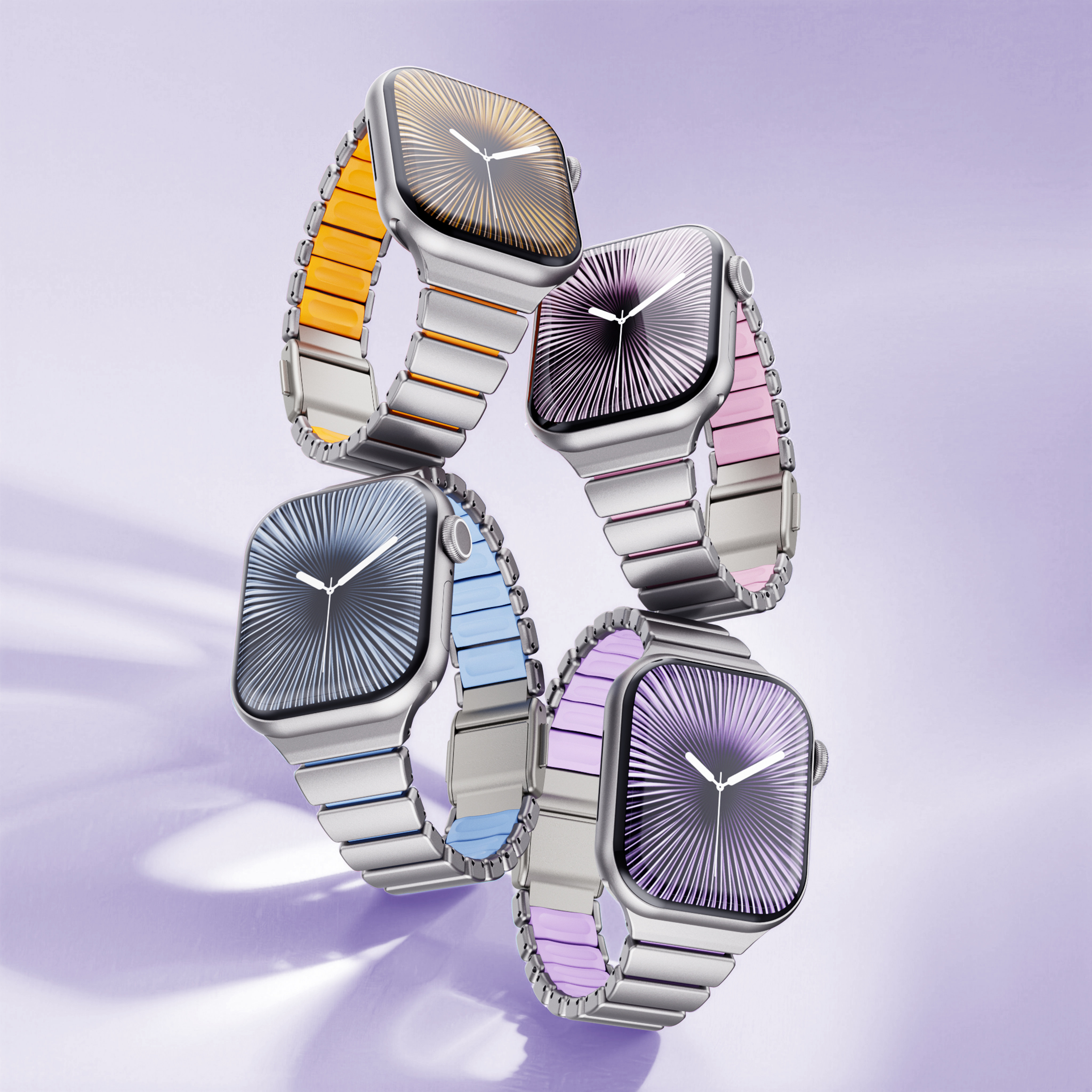 适用iwatch11表带applewatch10苹果S11手表S10不锈钢S9春夏个性se3磁吸扣s8女11高级硅胶ultra3智能运动新款