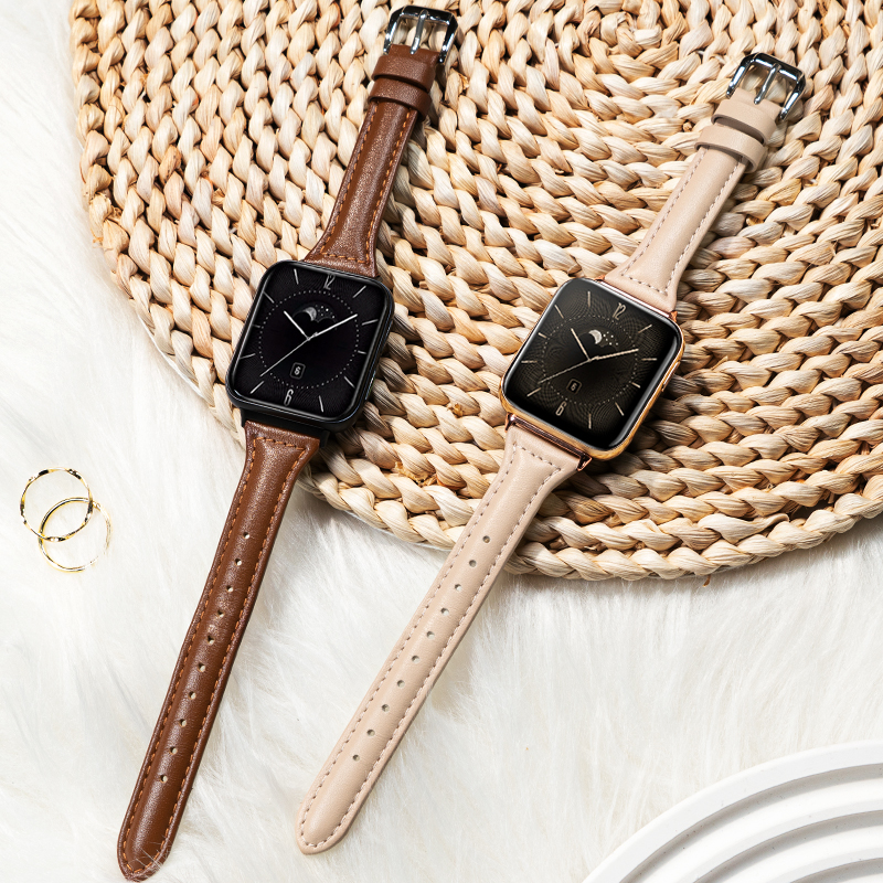 适用oppo watch3/SE/pro 小蛮腰真皮表带运动智能手表oppowatchX可替换腕带红色新年本命年男女款非原装配件