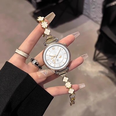 适用OPPOwatchX2Mini手表四叶草金属贝壳表带夏季运动X2mini智能腕表带贝母女生夏日同款小金表明日金皓月银