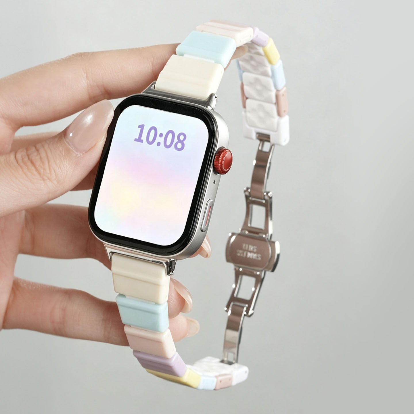 适用华为watchfit5手表带fit5pro亚克力硅胶复合腕表带fit4运动fit4pro女生fit3秋季糖果色小蛮腰表链透明