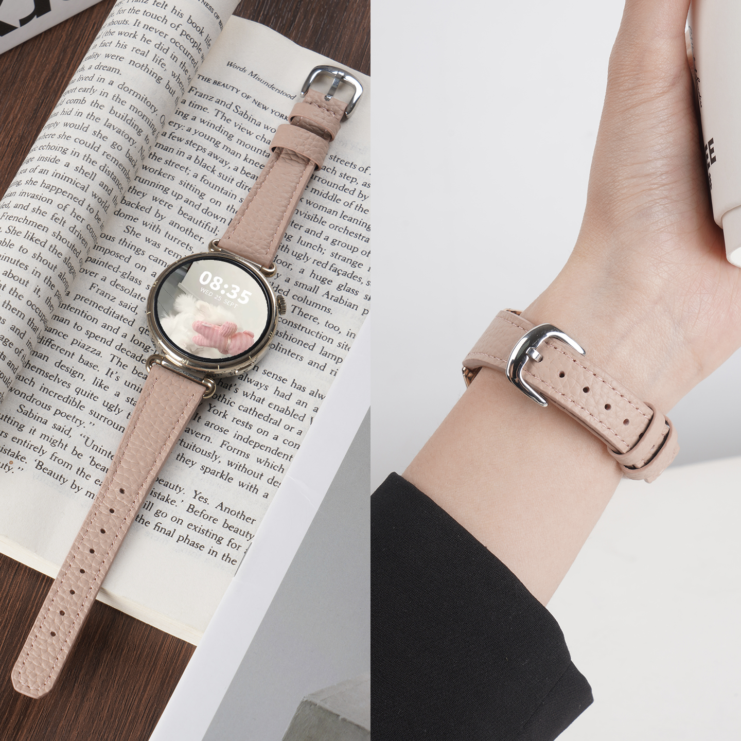 适用小米watchs4新款41mm真皮表带oppowatchx2mini腕表带佳明Forerunner255S/music/Venu4/3/2S/18mm链配件