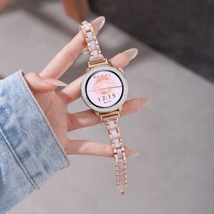 适用OPPOwatchX2mini手表树脂合金手表带x2mini运动智能女生腕表带孙颖莎同款明日金细款表链夏季透气小香风