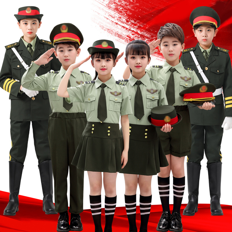 儿童升旗手套装仪仗队警察服中小学生合唱服舞蹈角色扮演军装演出