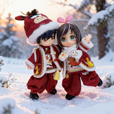 给宝宝添新年的衣服一起过年了