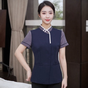 酒店保洁服女短袖夏装客房家政物业清洁工阿姨工作服大码定制