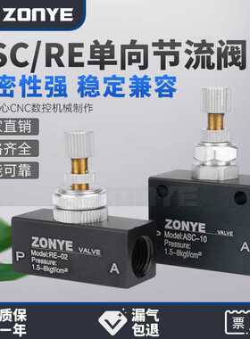 流量控制阀ASC100-06单向节流阀200-8/10/15调速阀RE-01/02/03/04