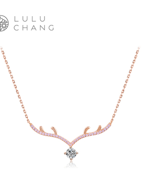 luluchang项链银925一鹿有你鹿角项链