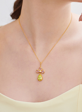 lulu chang设计师款春天花花系列项链花瓣花朵延长链SN164A