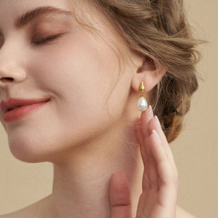 复古小众高级感925银耳钉SE264 法式 lulu chang耳语系列珍珠耳饰