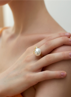 珍珠戒指时尚ins星辰冷淡风小众