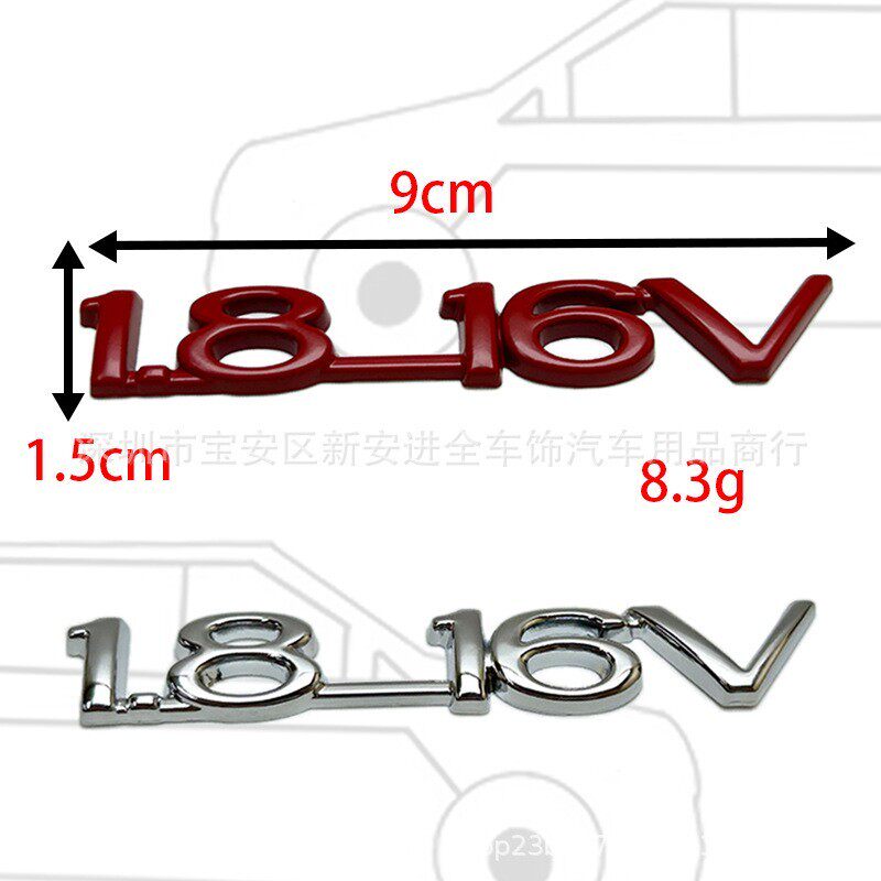 1.8 -16v车标 适用于欧宝改装立体金属1.8-16V排量车尾箱标志贴标