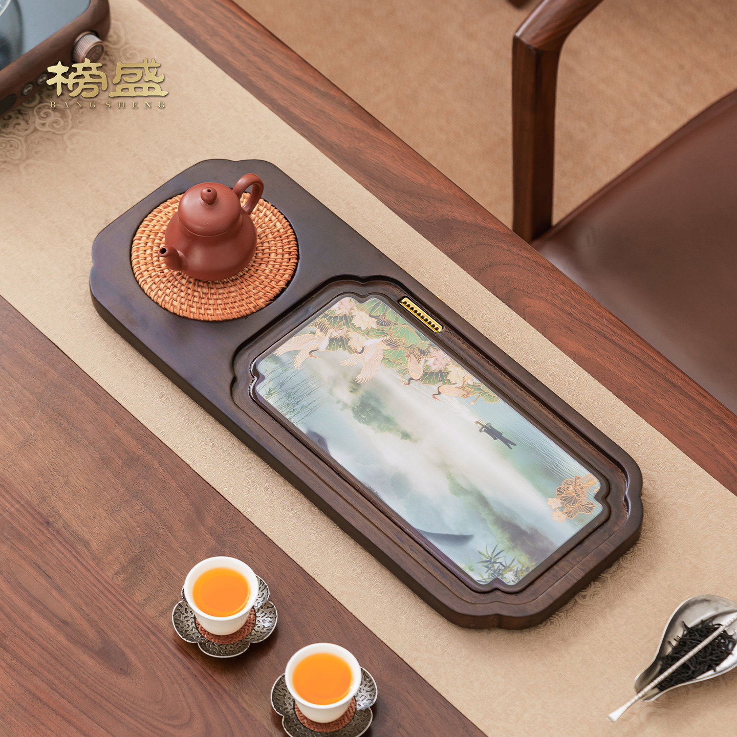 榜盛胡桃木变色茶盘家用客厅实木干泡台功夫茶具茶托盘小型茶台,餐饮具,茶盘,淘宝优惠券,粉丝福利购,淘宝优惠卷