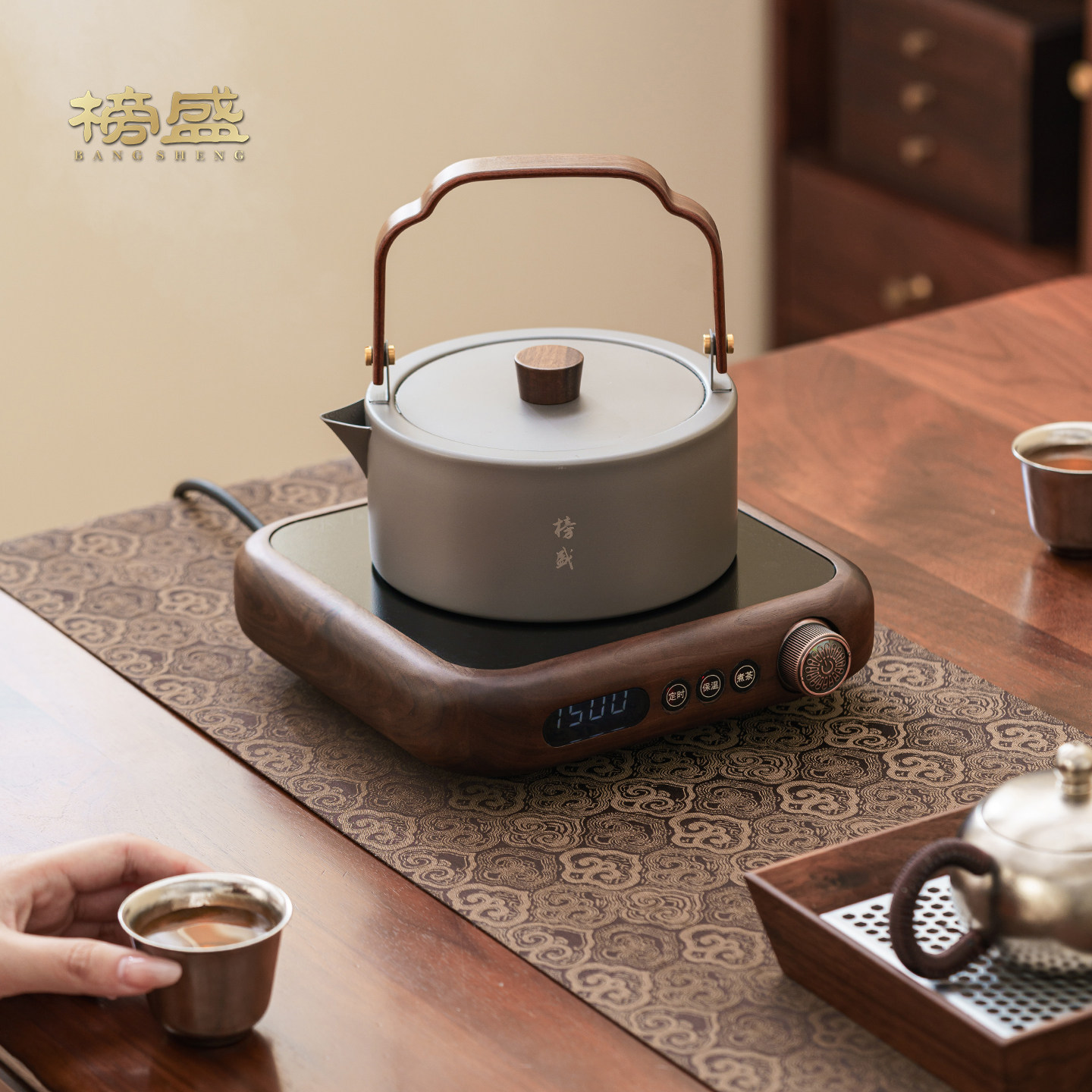 榜盛纯钛烧水壶煮茶壶养生壶高端中式煮茶炉电陶炉围炉煮茶器套装