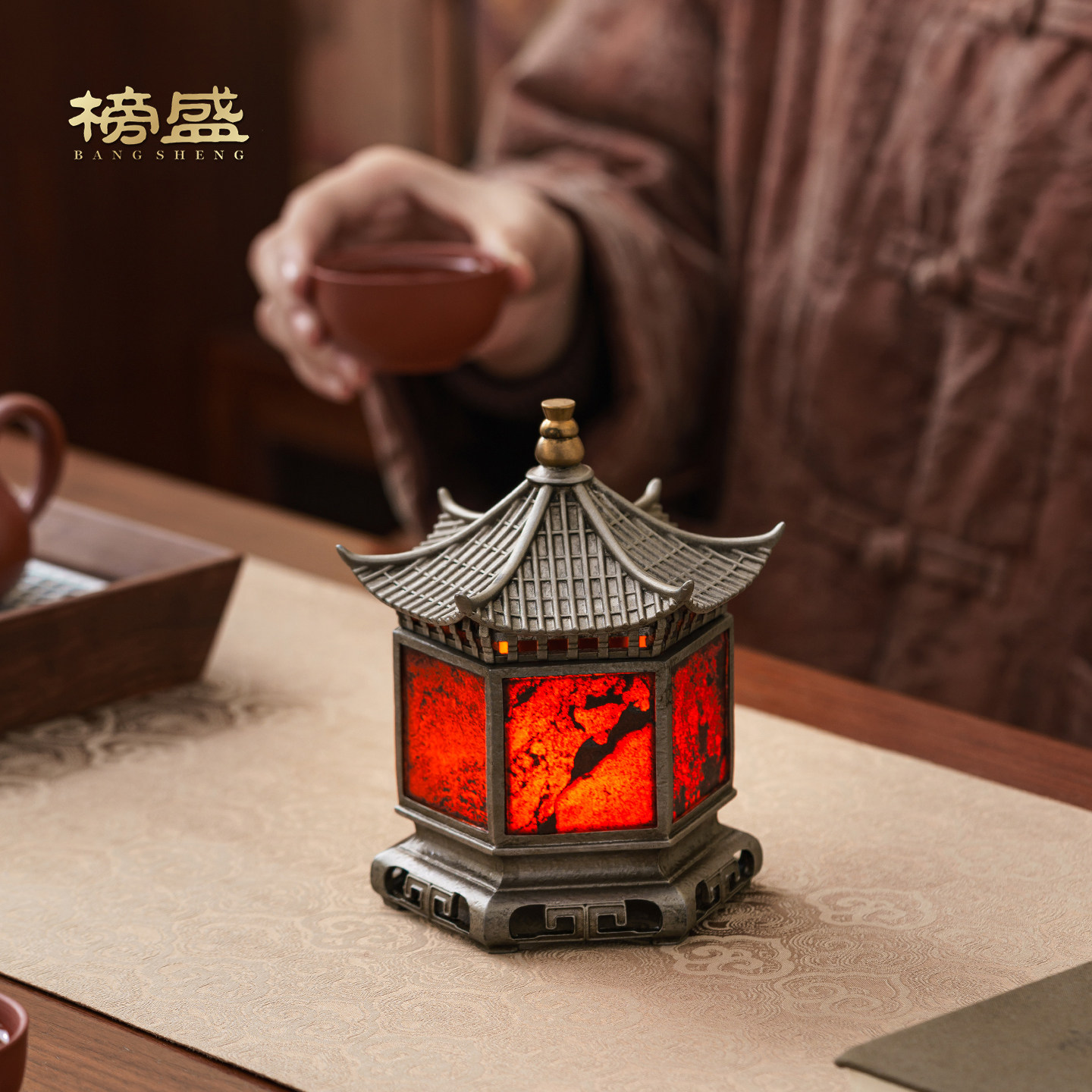 榜盛古篱岩石六方灯茶室氛围灯禅意烛台香炉家用香薰炉茶道摆件,餐饮具,茶道/香炉,淘宝优惠券,粉丝福利购,淘宝优惠卷