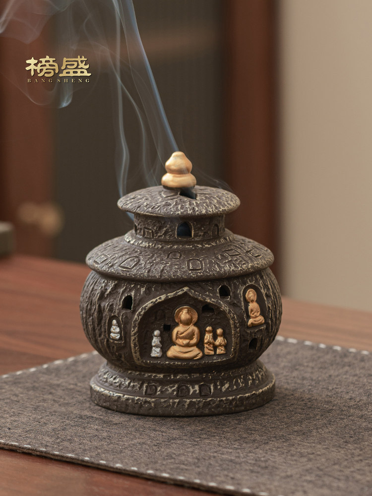 邦盛敦煌宝塔盘香炉家用室内檀香沉香香炉创意茶道茶桌禅宗摆件,餐饮具,茶道/香炉,淘宝优惠券,粉丝福利购,淘宝优惠卷