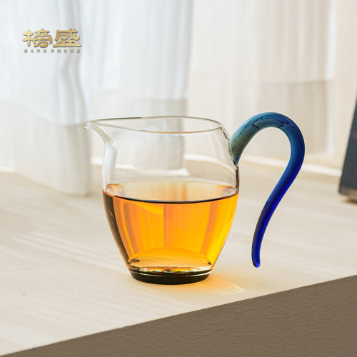 榜盛花影耐高温玻璃公道杯茶海