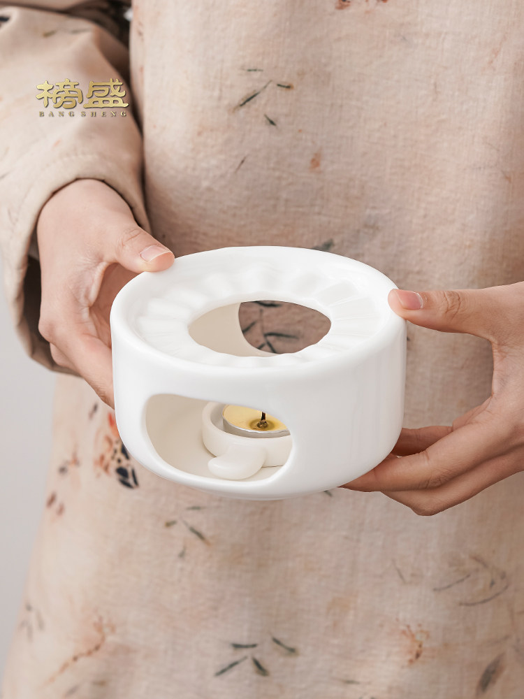 榜盛羊脂玉温茶炉底座蜡烛加热家用高端陶瓷烛台小火炉保温暖茶器