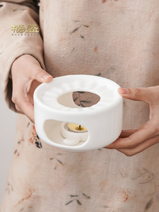 榜盛羊脂玉温茶炉底座蜡烛加热家用高端陶瓷烛台小火炉保温暖茶器