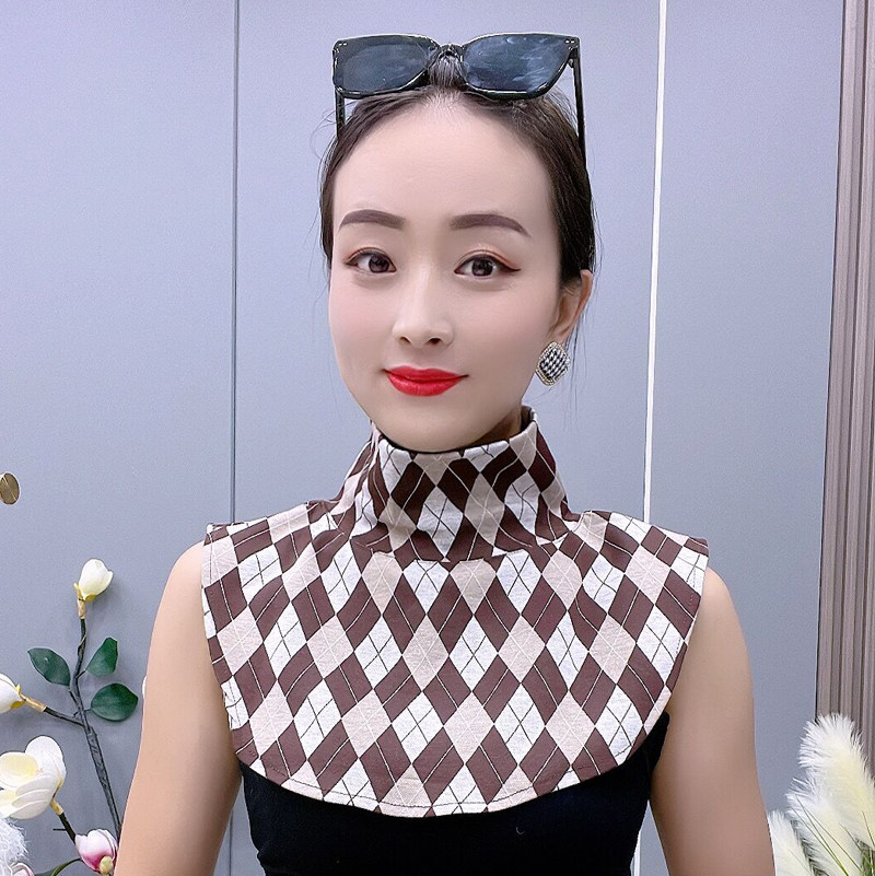 秋冬德绒假领子半高领女保暖防寒围脖中老年妈妈护颈脖套配毛衣厚