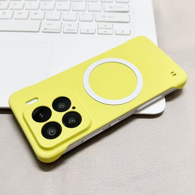 适用红米k80无边框k70k60适用小米15spro手机壳磁吸小米14/13半包硬壳