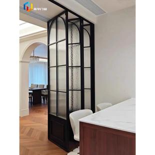 简易法式复古折叠门隔断门推拉门铝合金吊轨移门厨房阳台卫生间门