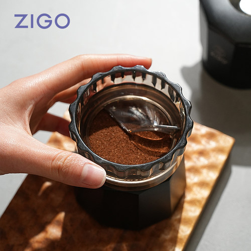 zigo摩卡壶布粉器双阀两杯单阀三杯通用压粉器食品级材质齿轮粉圈