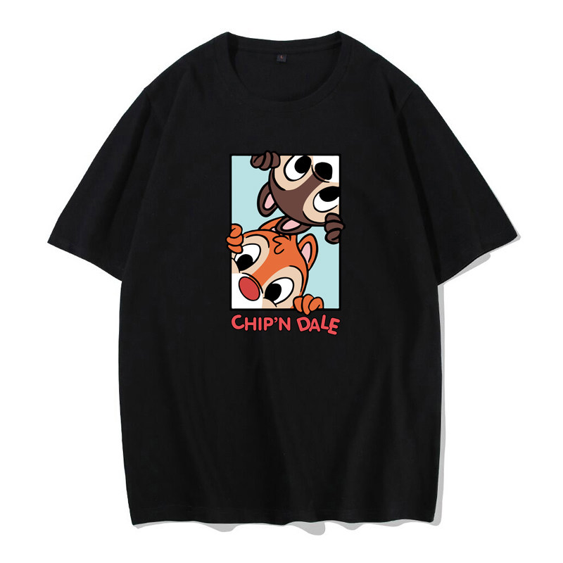 奇奇蒂蒂松鼠兄弟短袖t恤纯棉半袖潮牌男学生情侣装宽松圆领夏