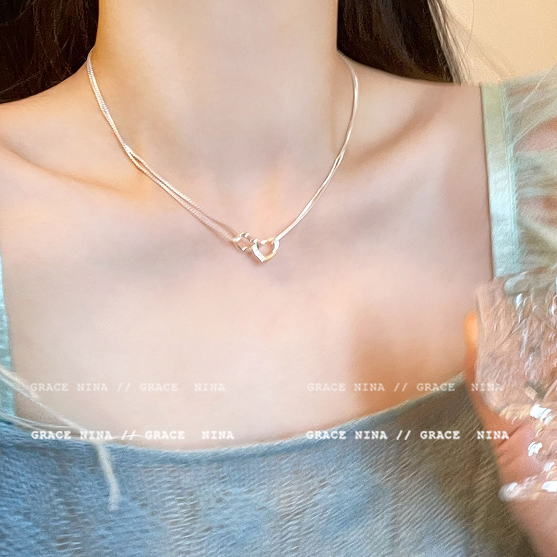 积攒浪漫~纯欲风爱心项链女ins小众轻奢高级感锁骨链2026新款爆款