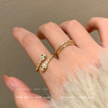 轻奢锆石灵蛇戒指女小众设计高级感对戒独特开口指环 今天戴点啥