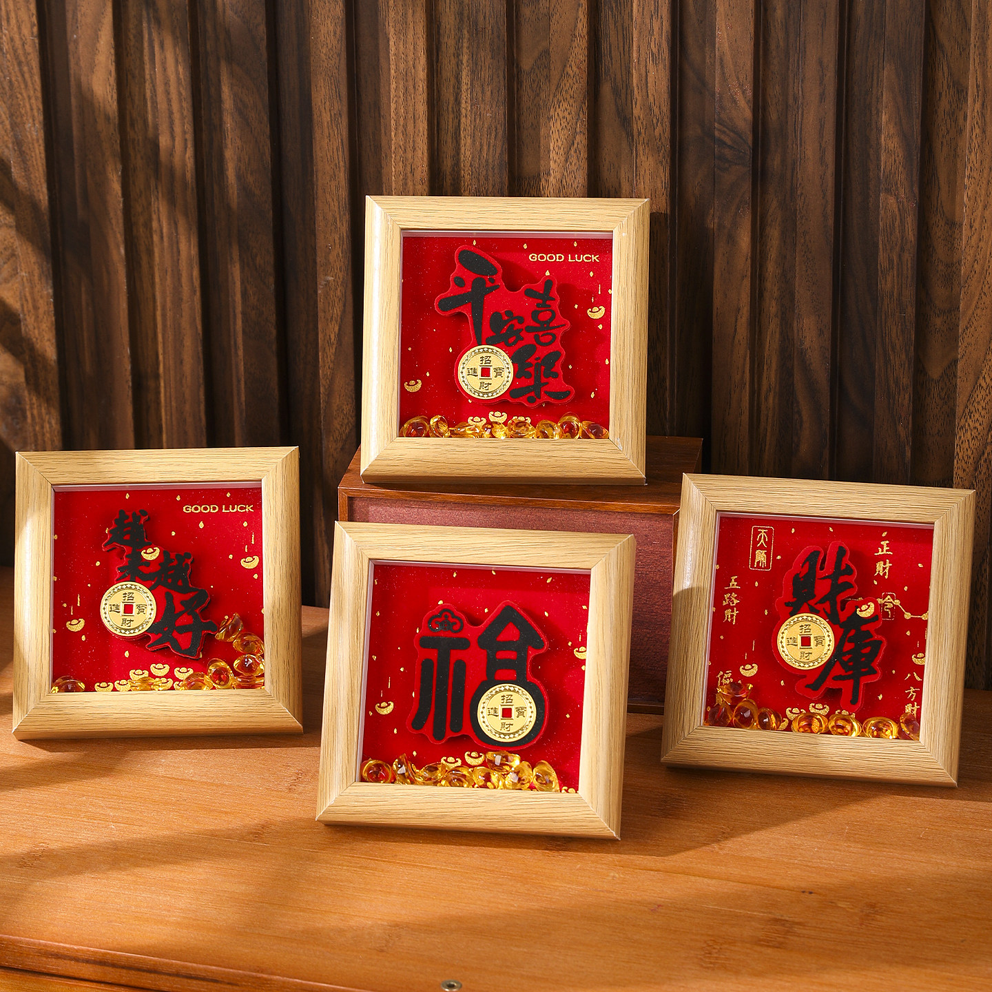 新年相框年画2026马年立体剪纸中式木框摆件春节客厅桌面喜庆装饰,节庆用品/礼品,创意摆件,淘宝优惠券,粉丝福利购,淘宝优惠卷