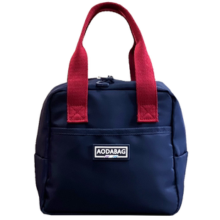 时尚新款男女保温饭盒袋轻便冬季上班便当包牛津布铝箔带饭手提袋