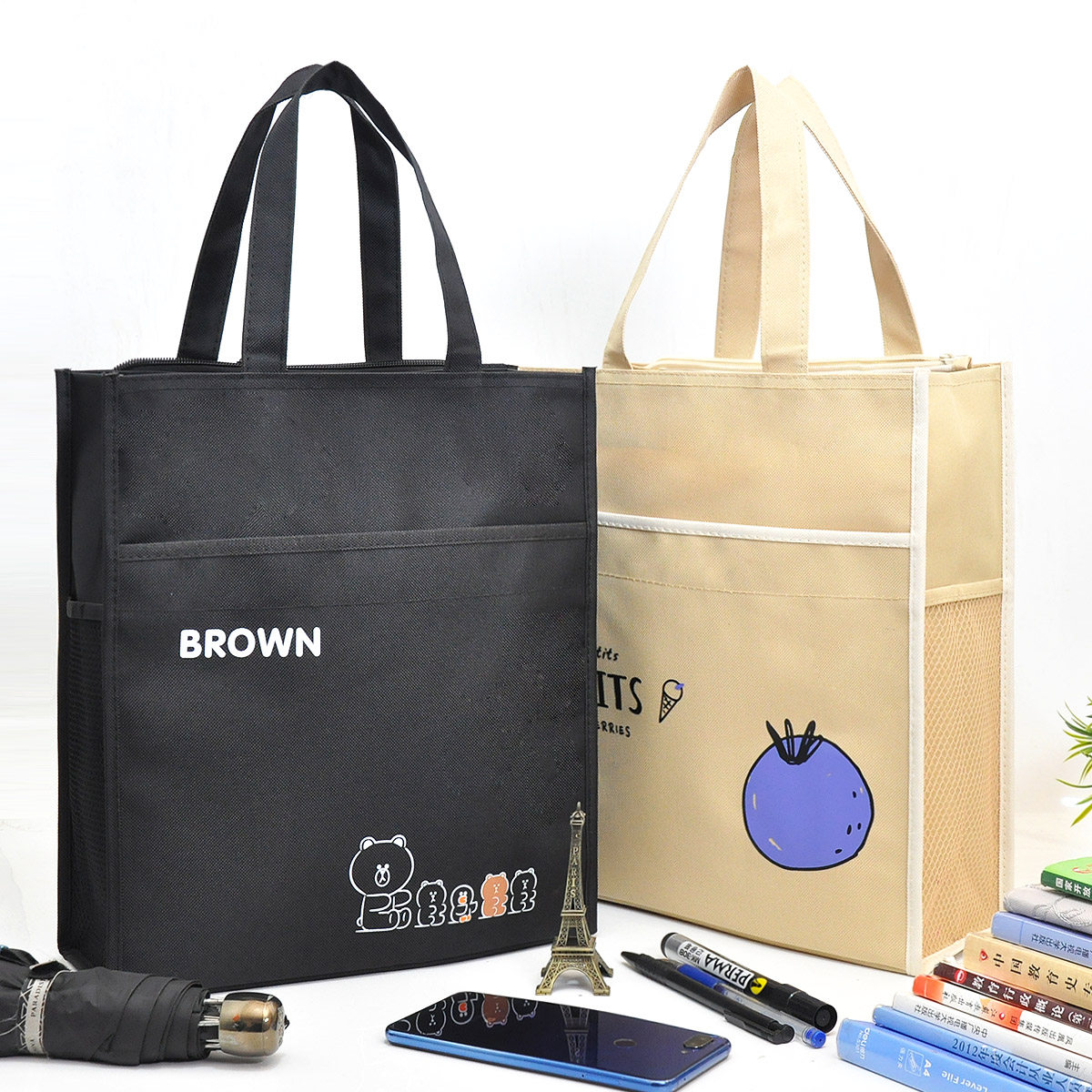 简约大号美术补习袋学生补课书包