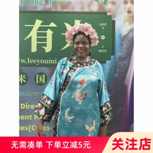 清代古装中国风汉服连衣裙女搞怪宫廷格格旗袍恶搞公司年会演出服