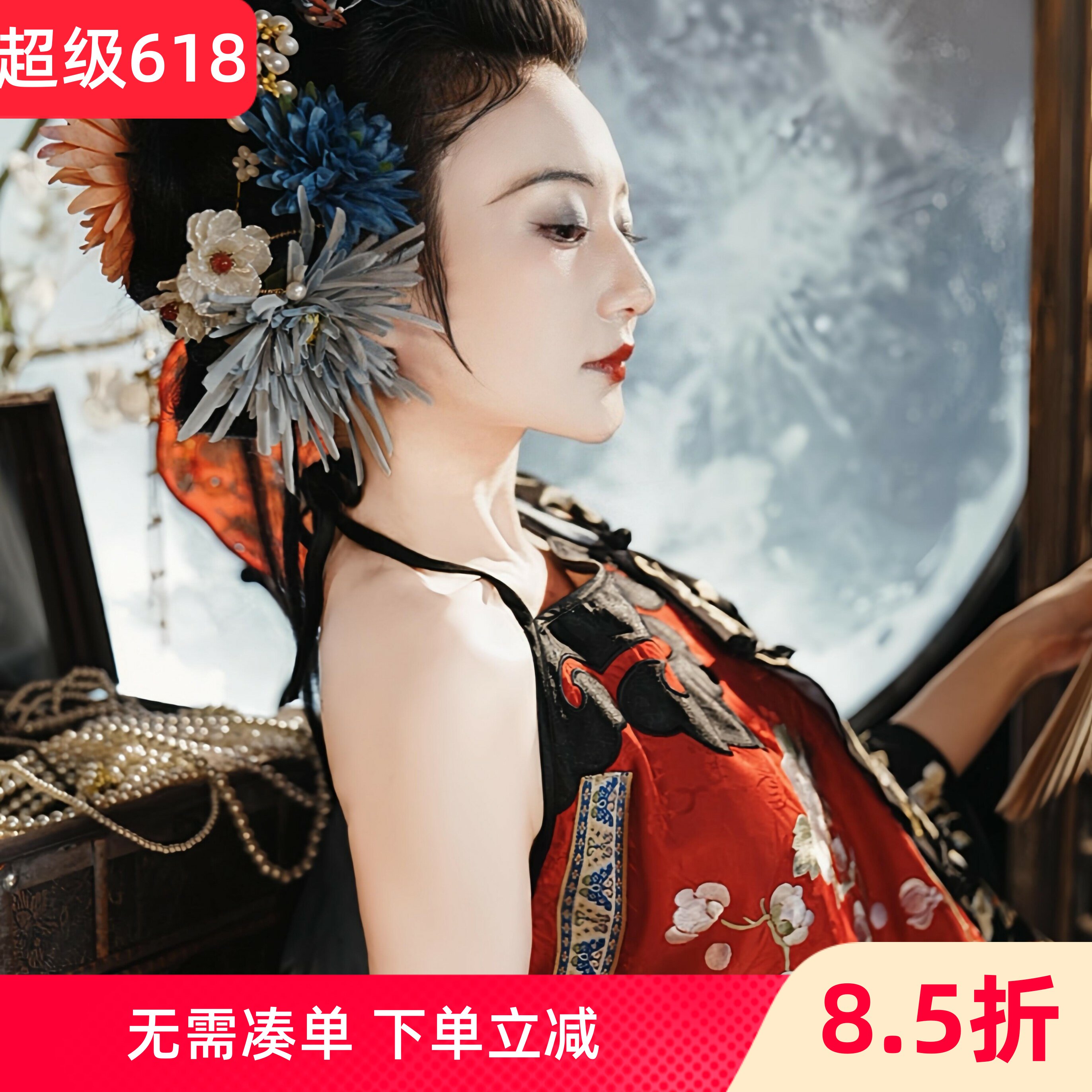 新中式国风刺绣吊带肚兜汉服女薄款红色古风新婚情趣性感内衣内搭