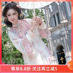 女2025年新款复原风女重工刺绣倒大袖上衣一片式马面裙汉服清汉女