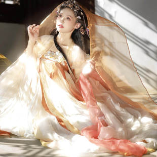 齐王妃汉服女重工刺绣大袖衫绣花齐胸襦裙唐朝诃子裙中国风连衣裙