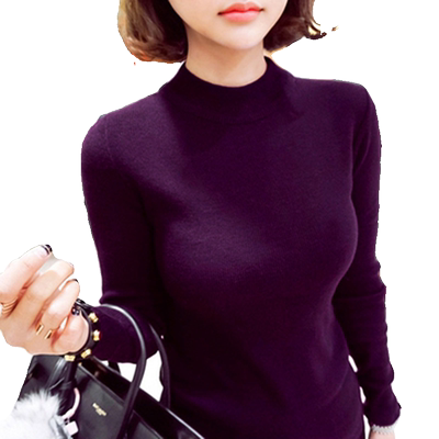 半高领长袖修身百搭加厚毛针织衫