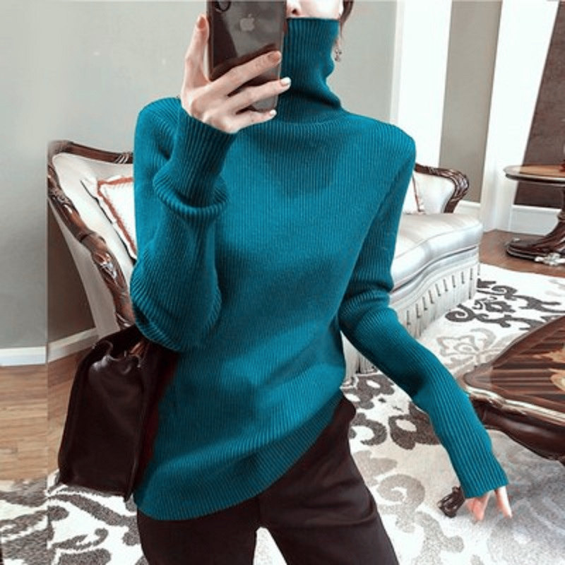 堆堆领套头秋冬打底衫羊绒毛衣