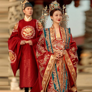 宋制汉服婚服小个子男女套装凤冠霞帔2023新款新娘结婚裙褂明制夏