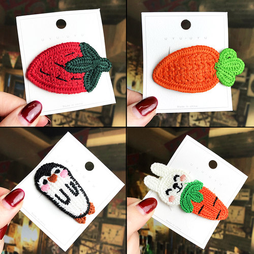 甜美毛绒发夹少女韩国后脑勺