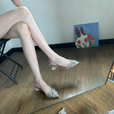 太美啦！！！透明水钻高跟鞋女