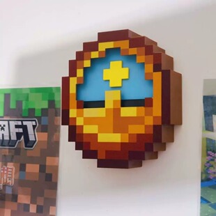 pixel 跨境新品 3D打印我 世界Minecraft周边时钟MC钟 像素 clock