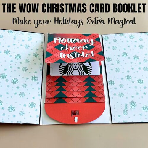 跨境Handmade Waterfall Christmas Gift Card Booklet圣诞礼品卡