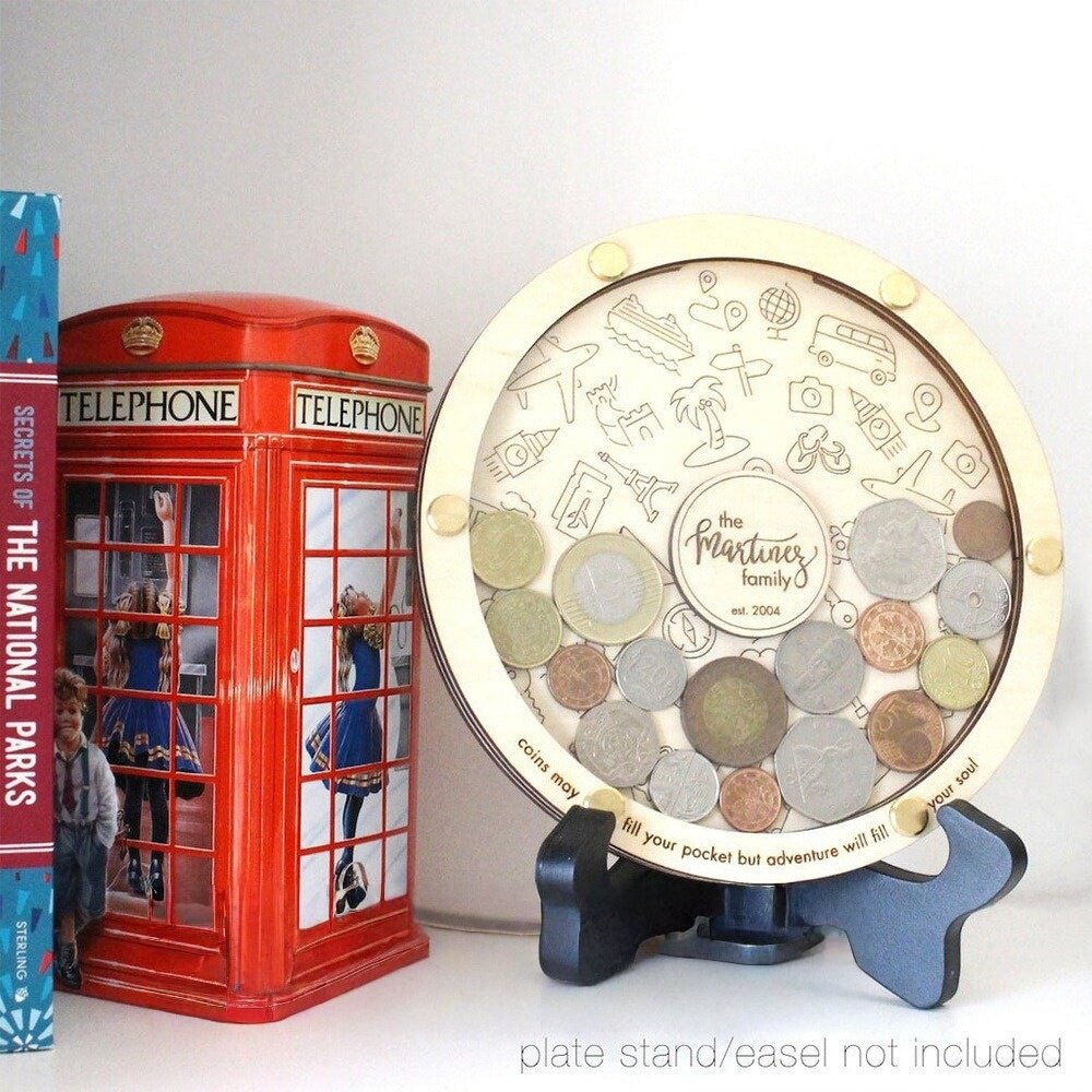 跨境新品个性化硬币收纳盒给旅游爱好者的礼物硬币纪念币储存罐