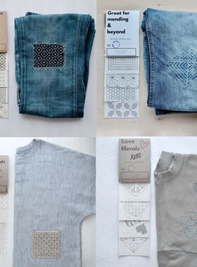 可见修补刺绣工具跨境Visible Mending Transfer Sashiko Pattern