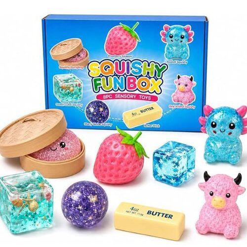 跨境新品 8-Piece Set Squishy Box 8件套神秘软萌捏捏乐玩具盒
