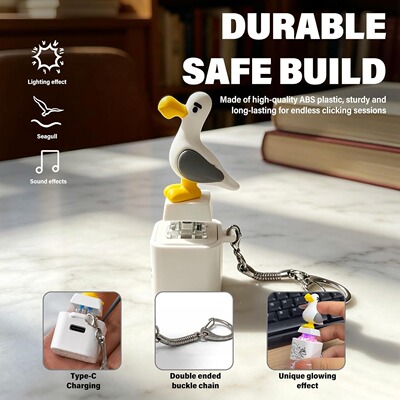 跨境新品Seagull Mine Sound Button Keychain充电海鸥按钮钥匙扣