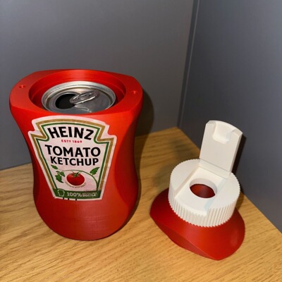 跨境新款 Ketchup Bottle Can Hodler番茄酱瓶罐杯架创意搞笑杯架
