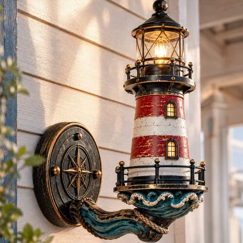 跨境新品 Vintage Coastal Lighthouse Wall Light 海岸灯塔壁灯