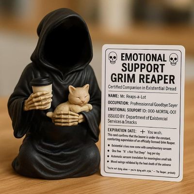 亚马逊Emotional Support Grim Reaper Figurine情感支持死神雕像